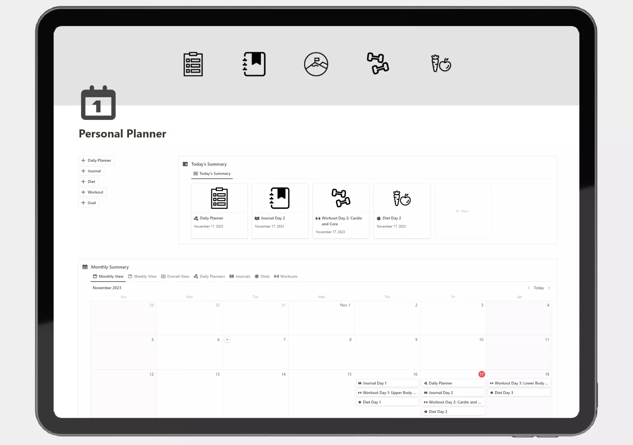 Personal Planner Notion Template