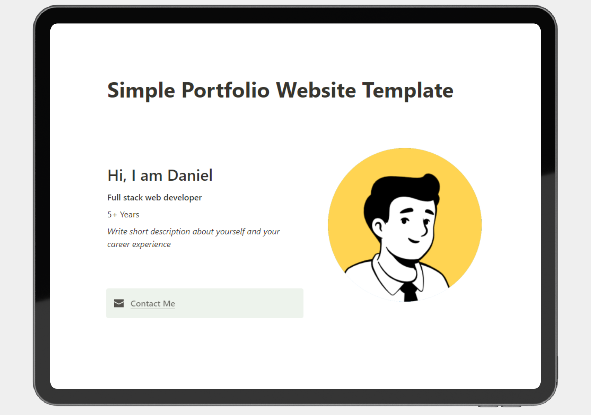 Simple Portfolio Website Notion Template